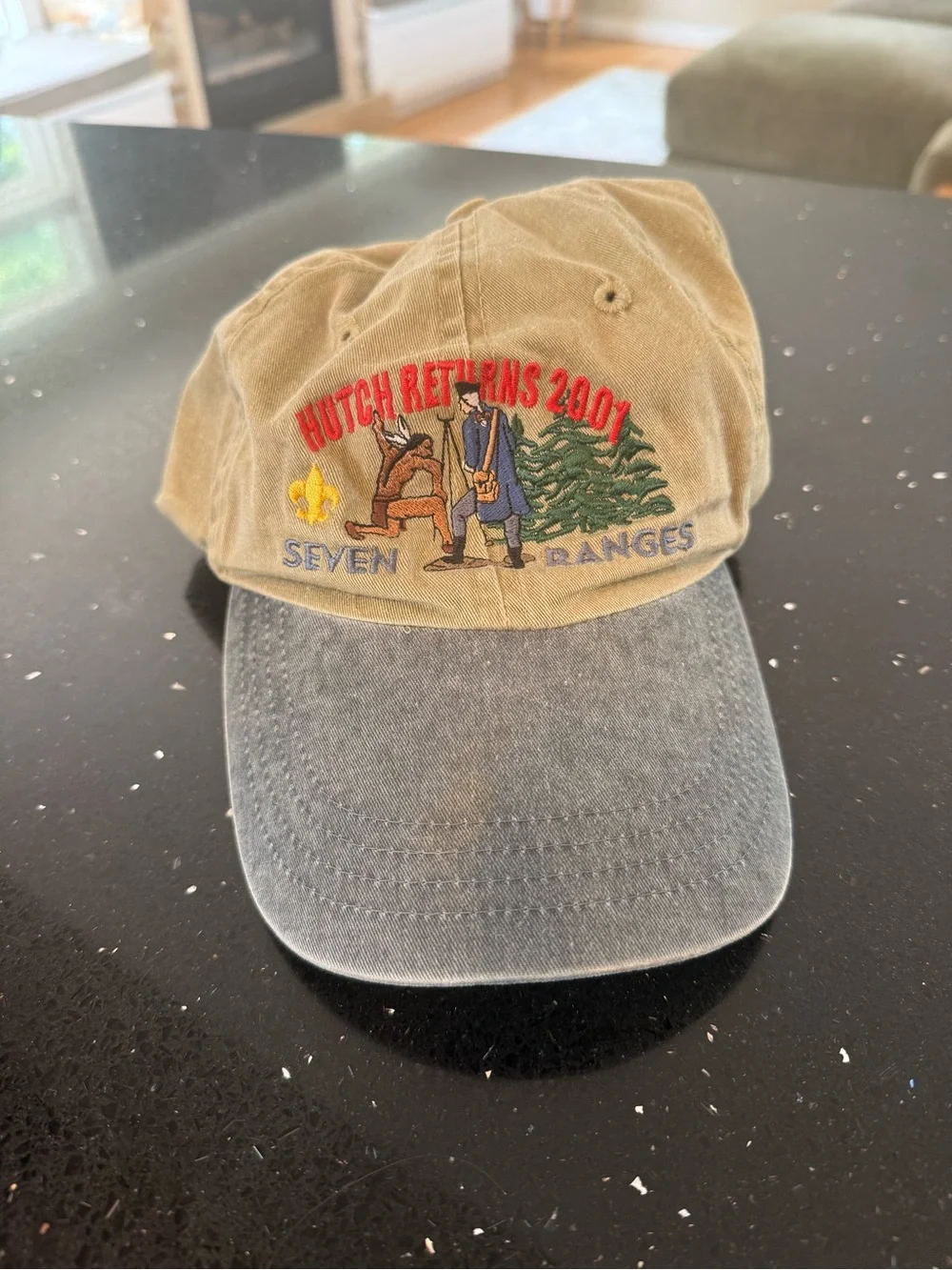 Seven Ranges Hutch Returns 2001 Khaki & Blue Embroidered Baseball Cap